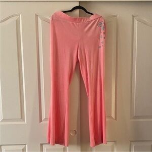 JUICY COUTURE Pink Flared Lounge Pants. Size XL